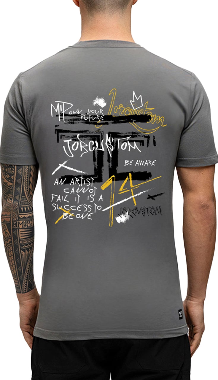 JORCUSTOM Artist Slim Fit T-Shirt Antracite Grijs