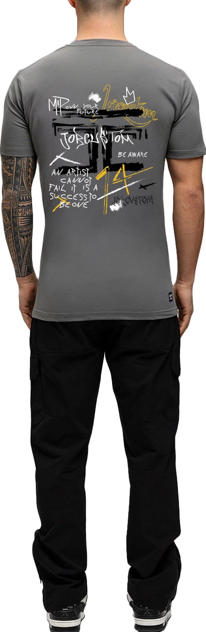 JORCUSTOM Artist Slim Fit T-Shirt Antracite Grijs