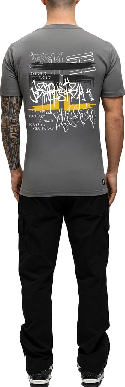 JORCUSTOM Graffiti Slim Fit T-Shirt Antracite Grijs