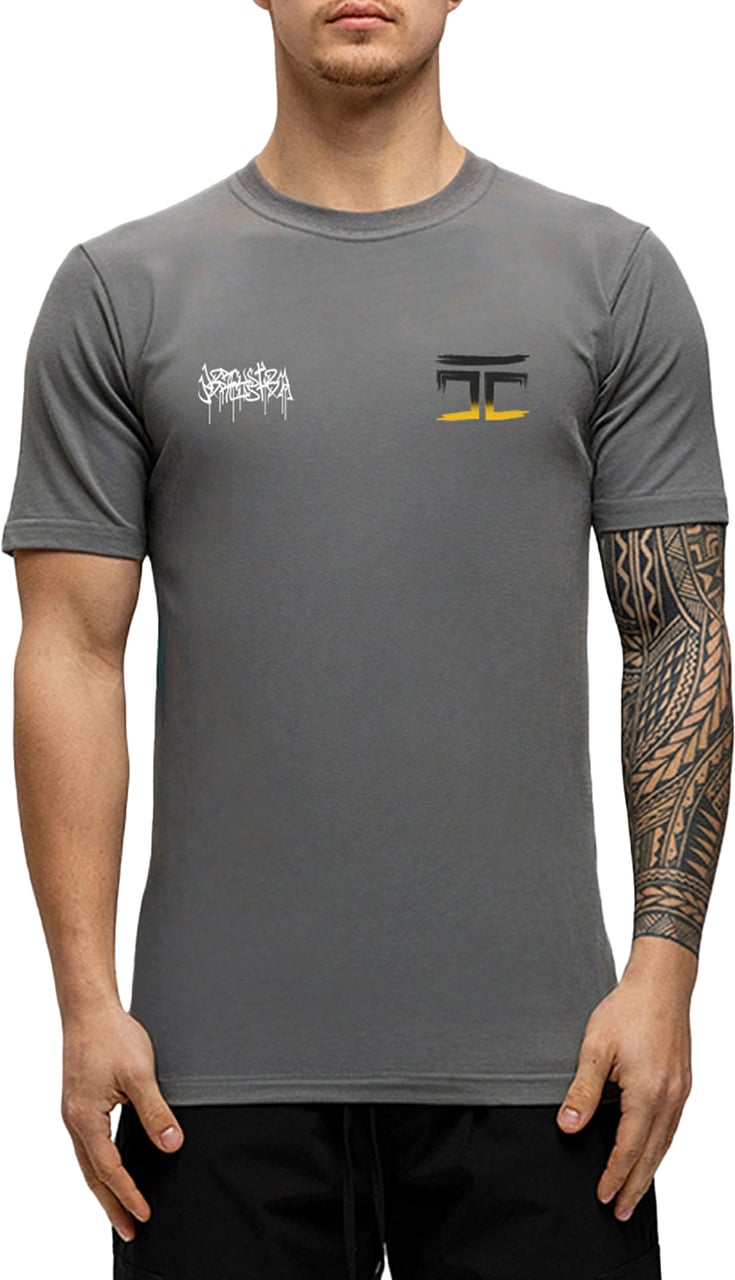 JORCUSTOM Graffiti Slim Fit T-Shirt Antracite Grijs