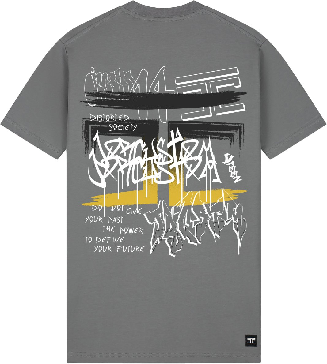 JORCUSTOM Graffiti Slim Fit T-Shirt Antracite Grijs