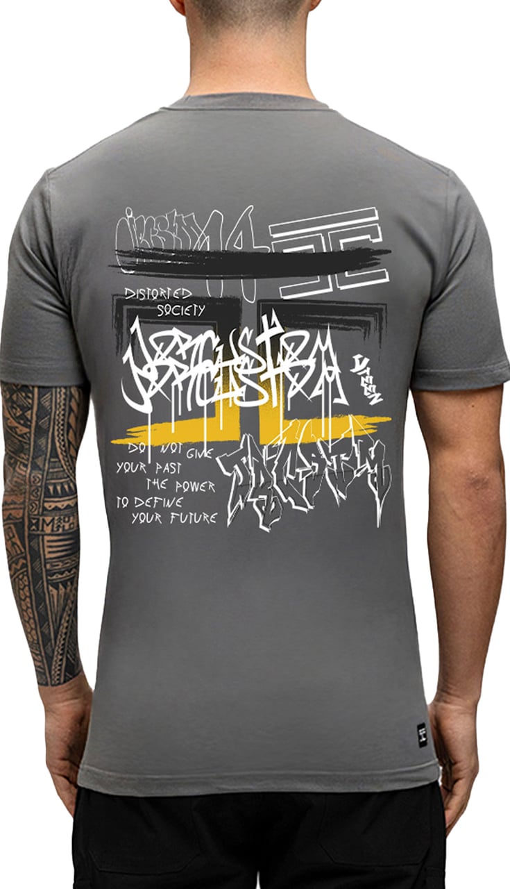 JORCUSTOM Graffiti Slim Fit T-Shirt Antracite Grijs