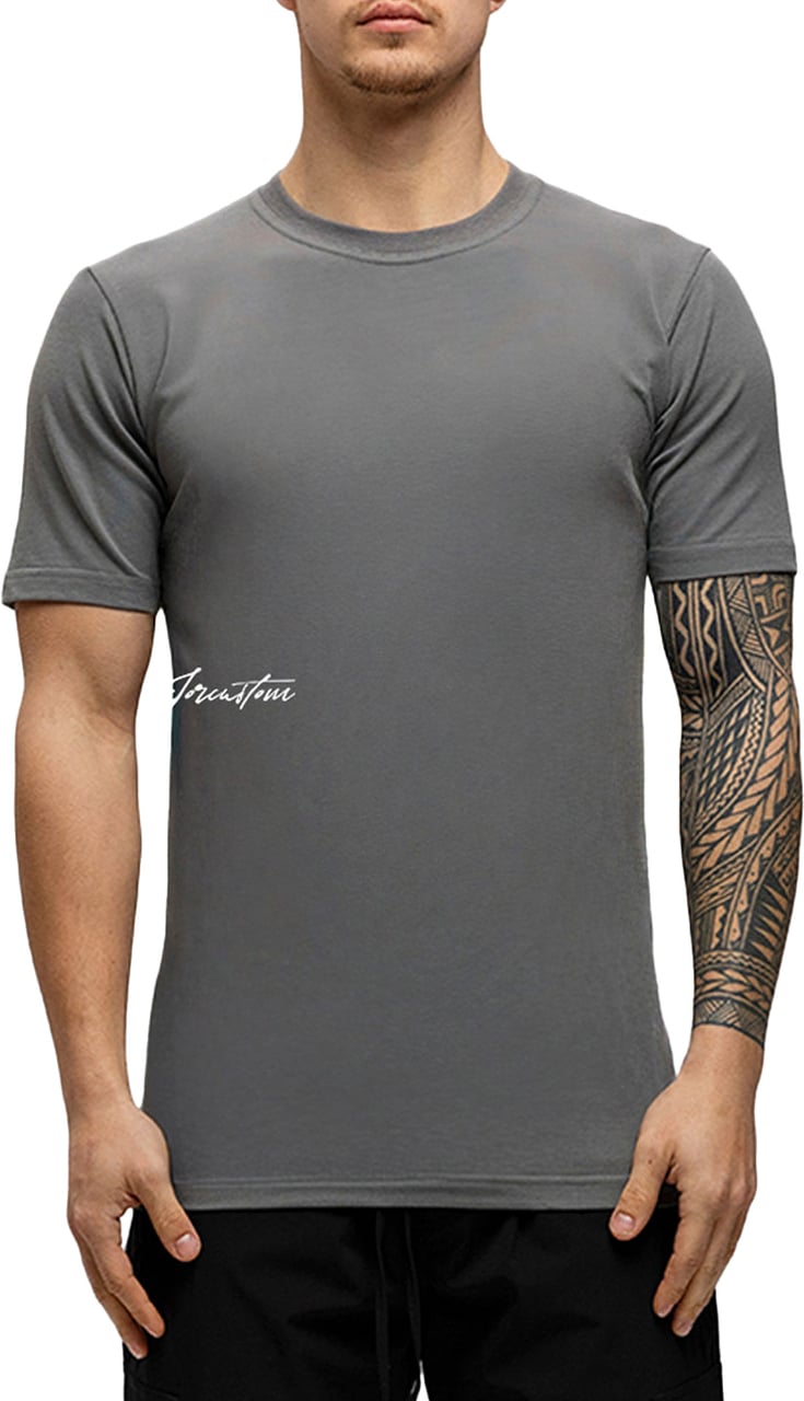 JORCUSTOM Outline Slim Fit T-Shirt Antracite Grijs