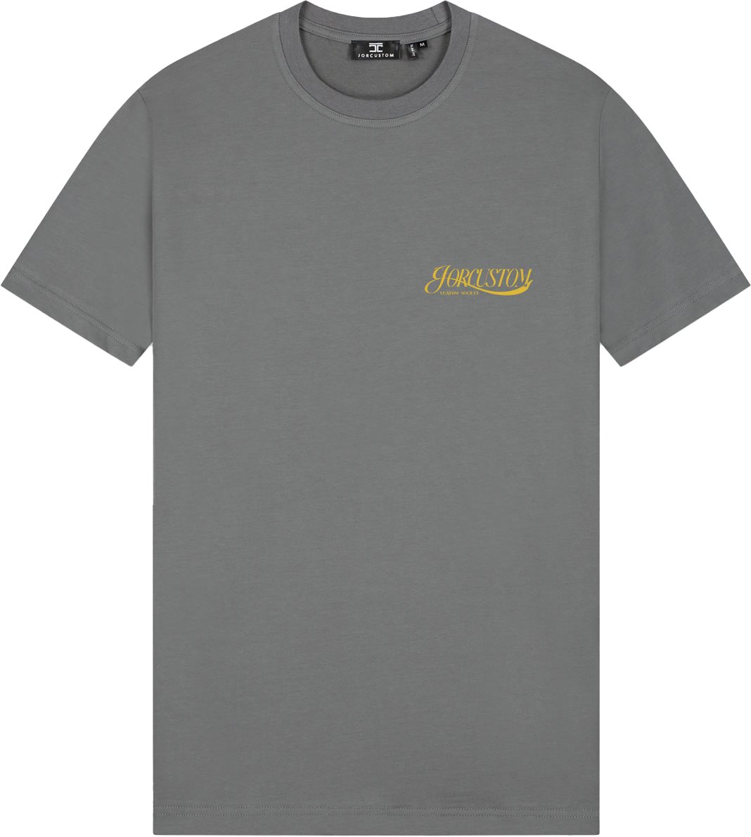 JORCUSTOM Script Slim Fit T-Shirt Antracite Grijs