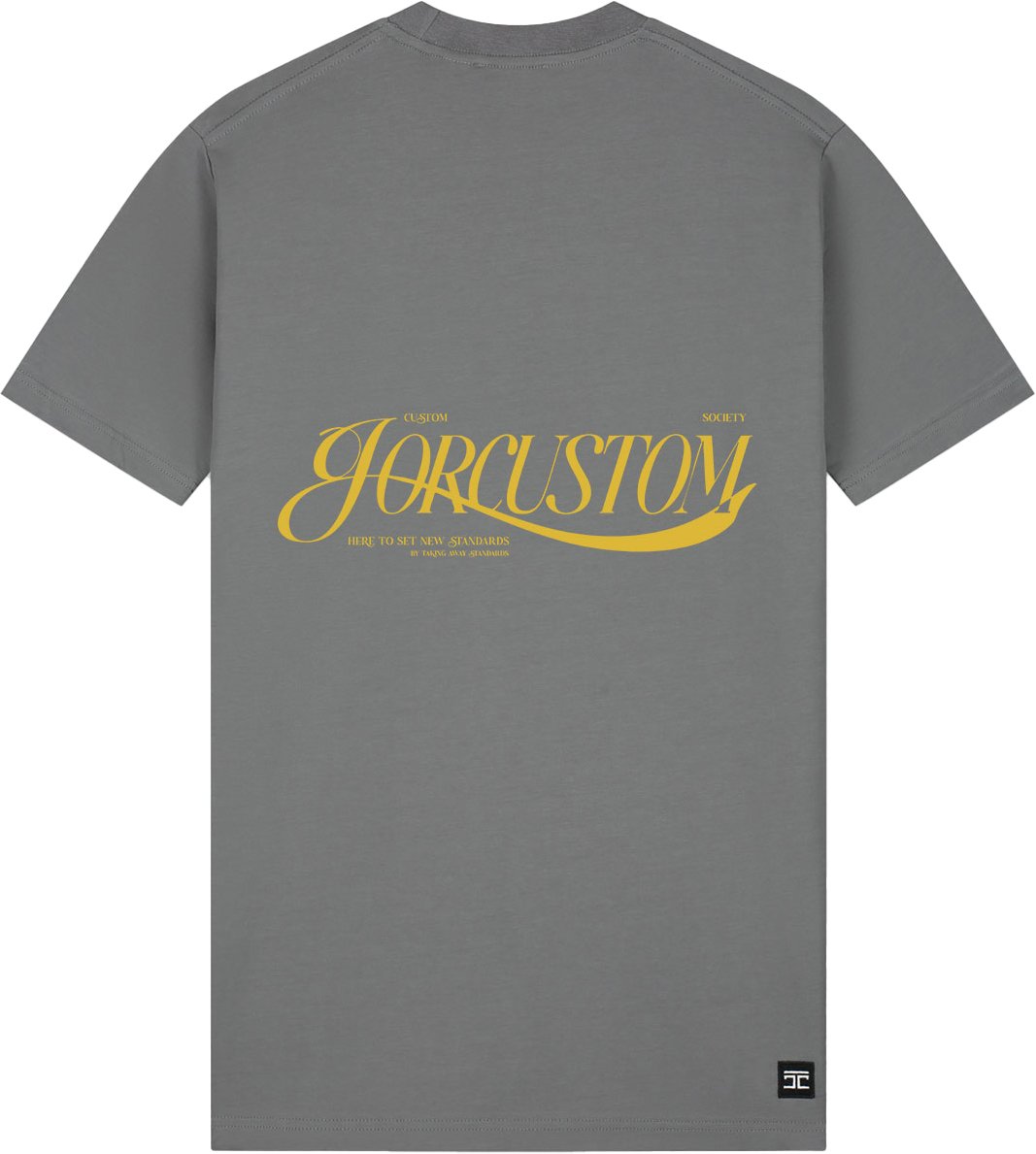 JORCUSTOM Script Slim Fit T-Shirt Antracite Grijs