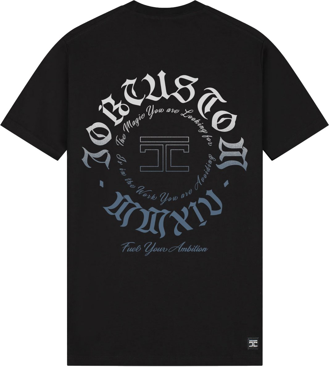 JORCUSTOM Ambition Slim Fit T-Shirt Black Zwart