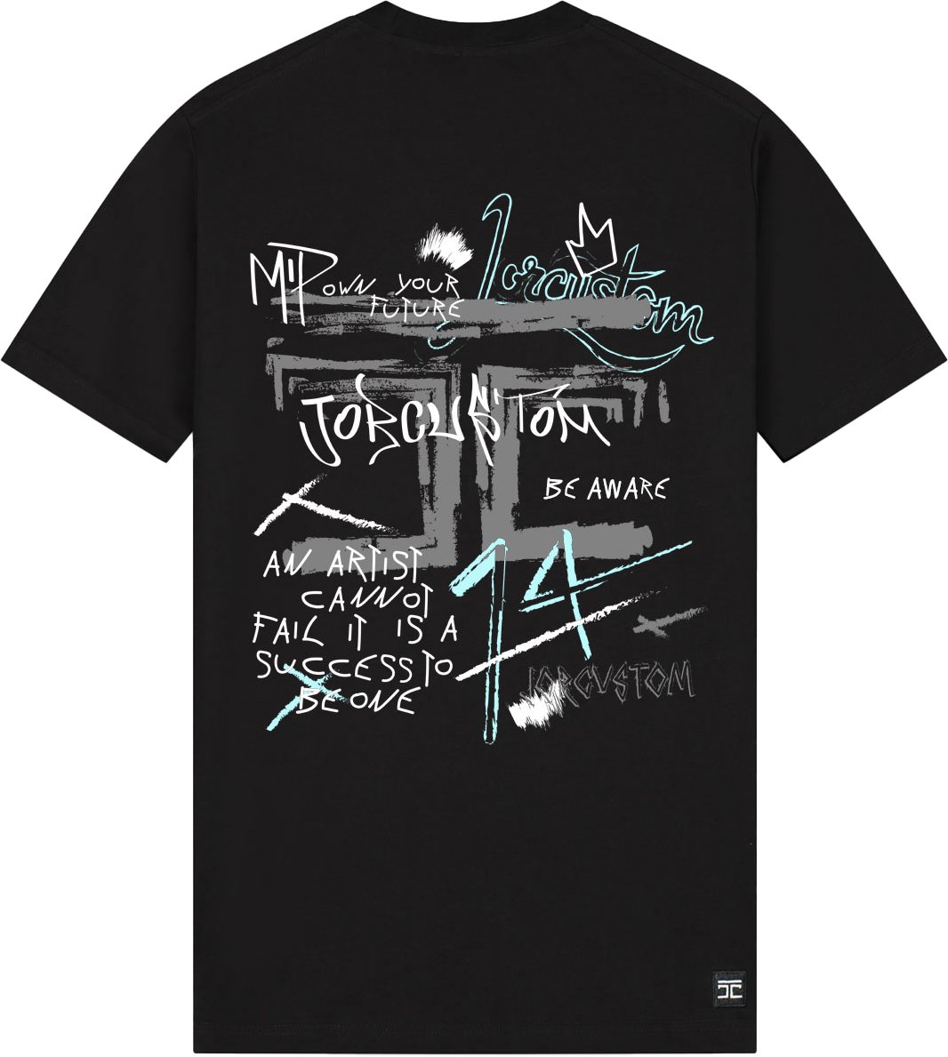 JORCUSTOM Artist Slim Fit T-Shirt Black Zwart