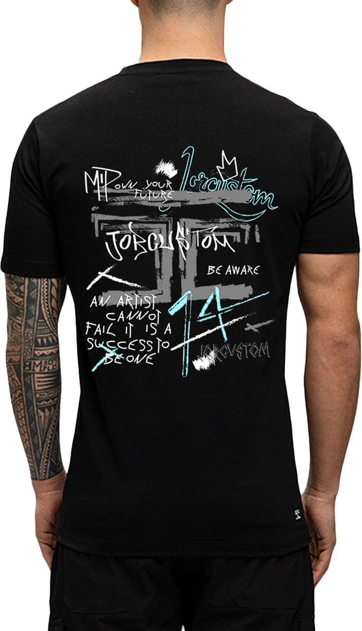JORCUSTOM Artist Slim Fit T-Shirt Black Zwart