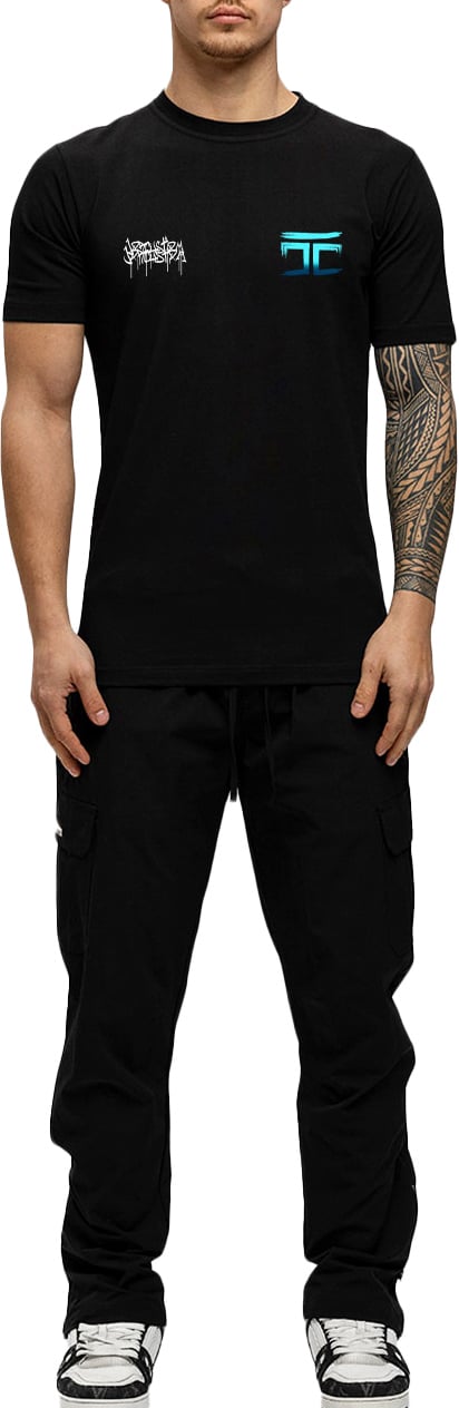JORCUSTOM Graffiti Slim Fit T-Shirt Black Zwart