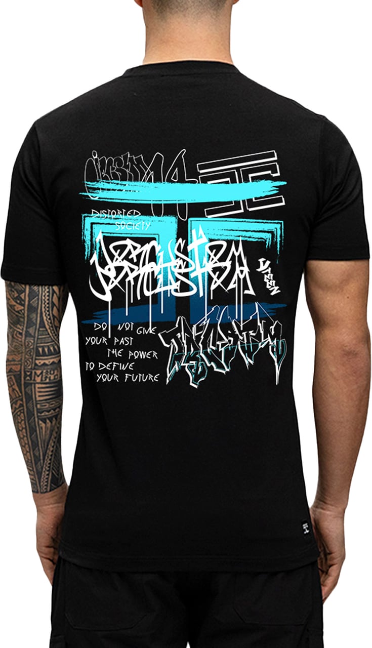 JORCUSTOM Graffiti Slim Fit T-Shirt Black Zwart