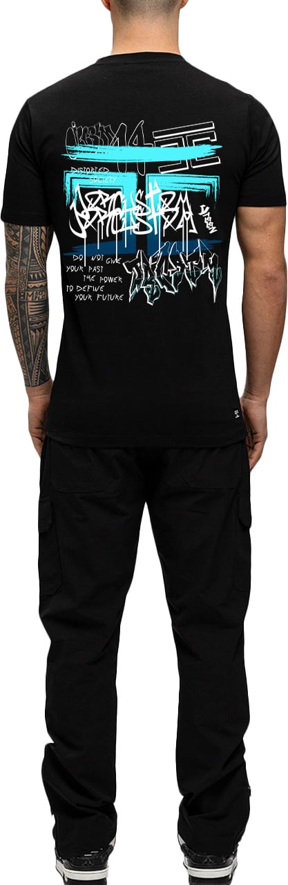 JORCUSTOM Graffiti Slim Fit T-Shirt Black Zwart