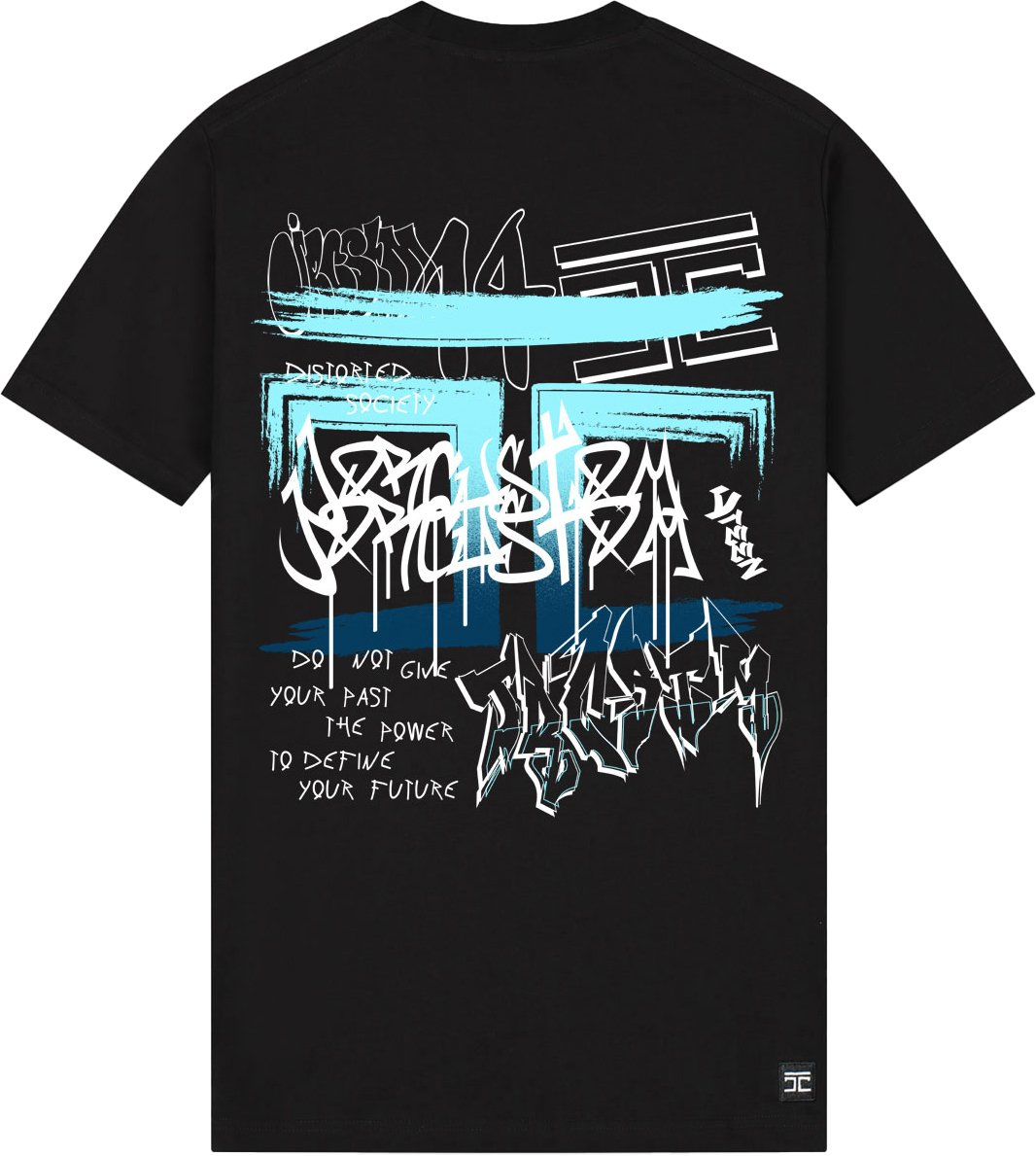 JORCUSTOM Graffiti Slim Fit T-Shirt Black Zwart