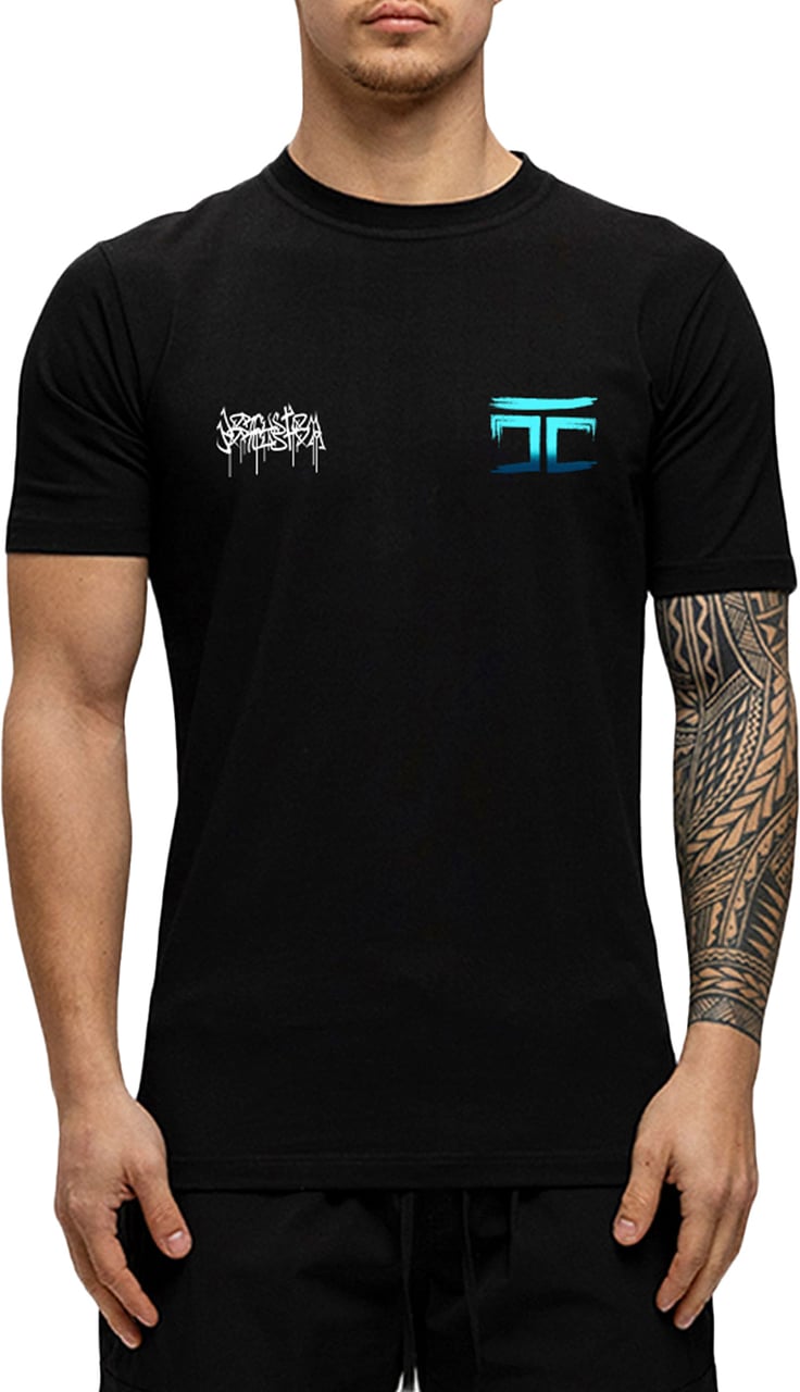 JORCUSTOM Graffiti Slim Fit T-Shirt Black Zwart