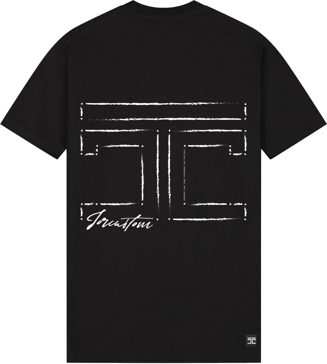 JORCUSTOM Outline Slim Fit T-Shirt Black Zwart