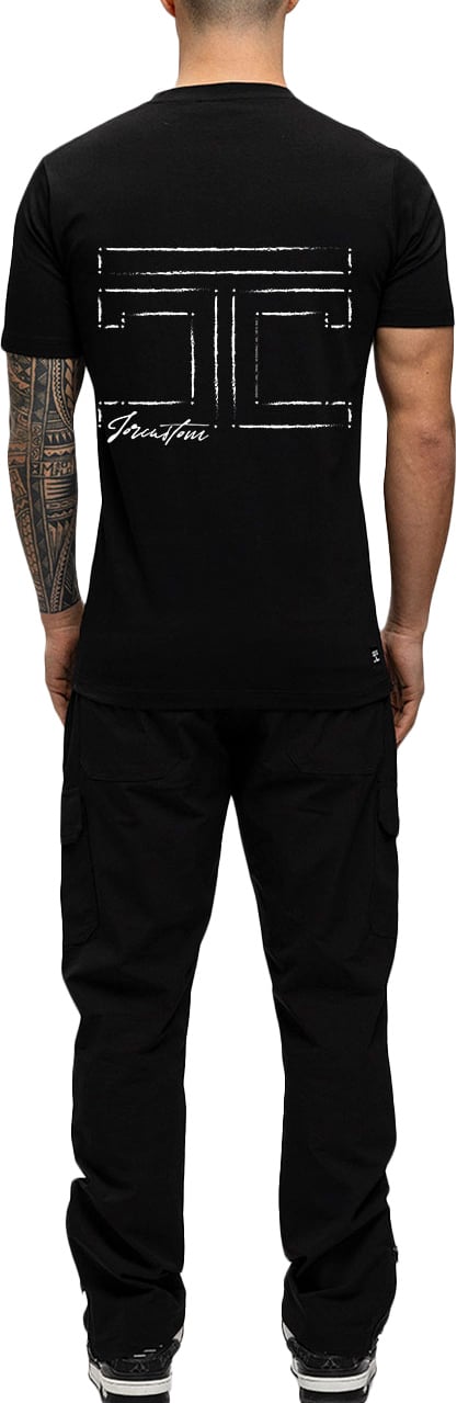 JORCUSTOM Outline Slim Fit T-Shirt Black Zwart