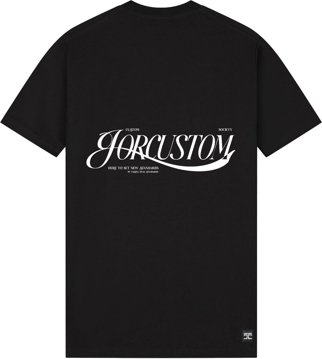 JORCUSTOM Script Slim Fit T-Shirt Black Zwart