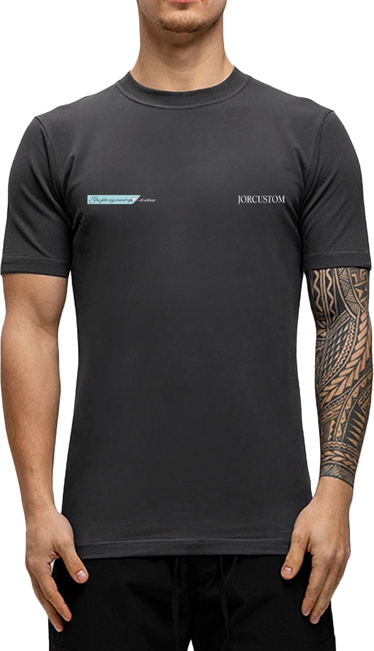 JORCUSTOM AngelTwo Slim Fit T-Shirt DarkGrey Grijs