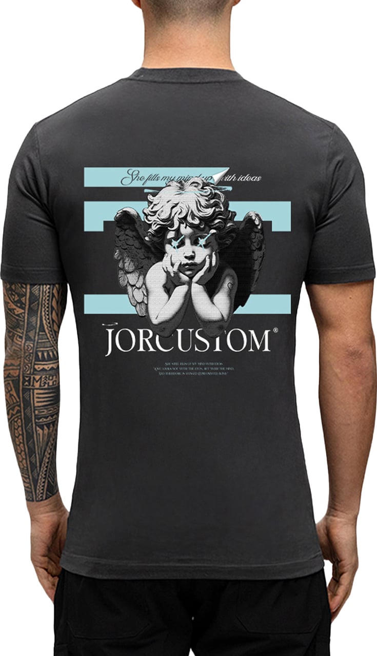 JORCUSTOM AngelTwo Slim Fit T-Shirt DarkGrey Grijs