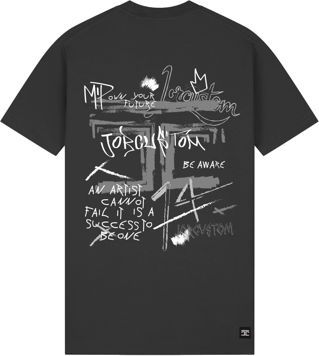JORCUSTOM Artist Slim Fit T-Shirt DarkGrey Grijs