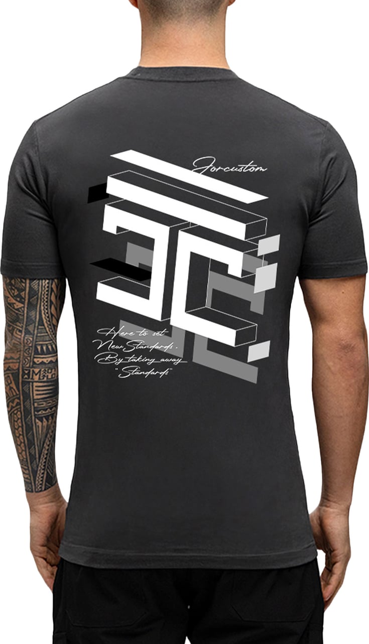 JORCUSTOM Assembly Slim Fit T-Shirt DarkGrey Grijs