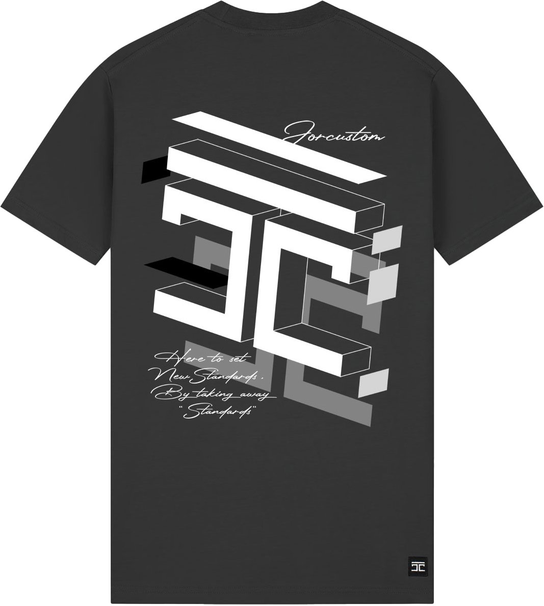 JORCUSTOM Assembly Slim Fit T-Shirt DarkGrey Grijs