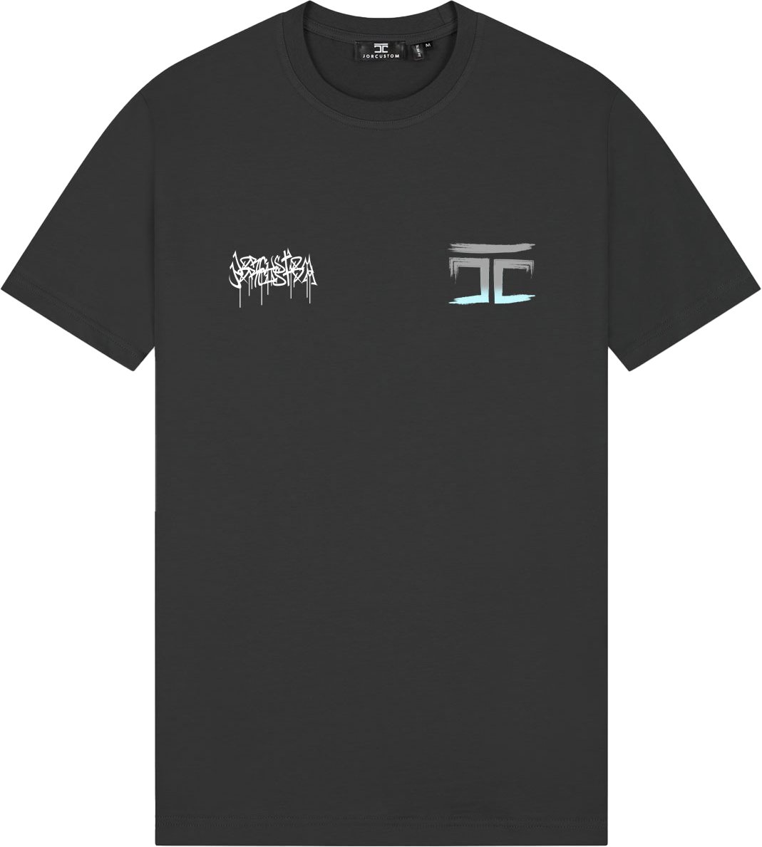 JORCUSTOM Graffiti Slim Fit T-Shirt DarkGrey Grijs