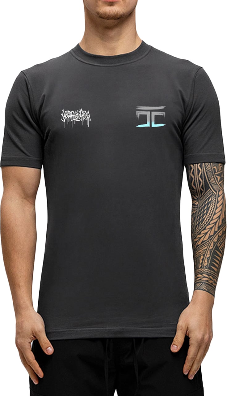 JORCUSTOM Graffiti Slim Fit T-Shirt DarkGrey Grijs