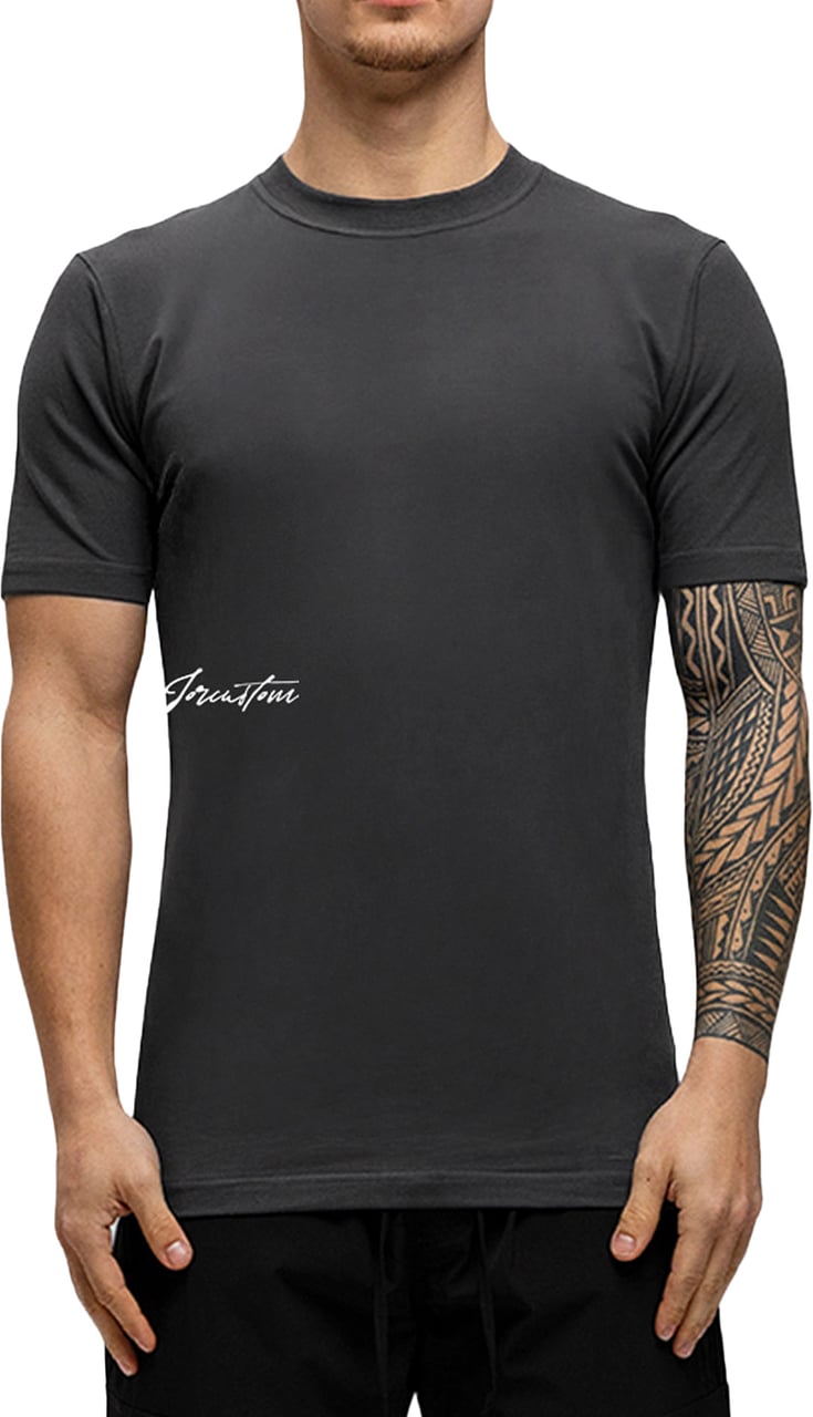 JORCUSTOM Outline Slim Fit T-Shirt DarkGrey Grijs