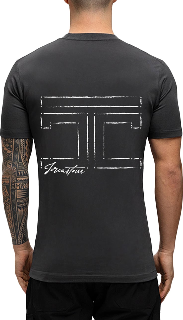 JORCUSTOM Outline Slim Fit T-Shirt DarkGrey Grijs