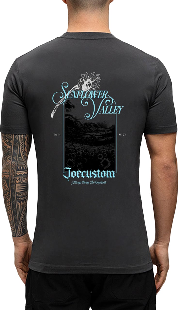 JORCUSTOM Sunflower Slim Fit T-Shirt DarkGrey Grijs