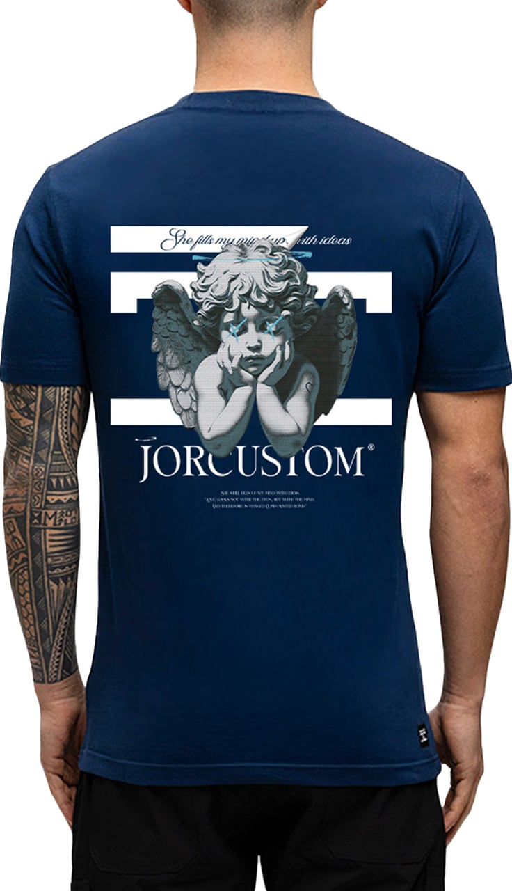 JORCUSTOM AngelTwo Slim Fit T-Shirt Navy Blauw
