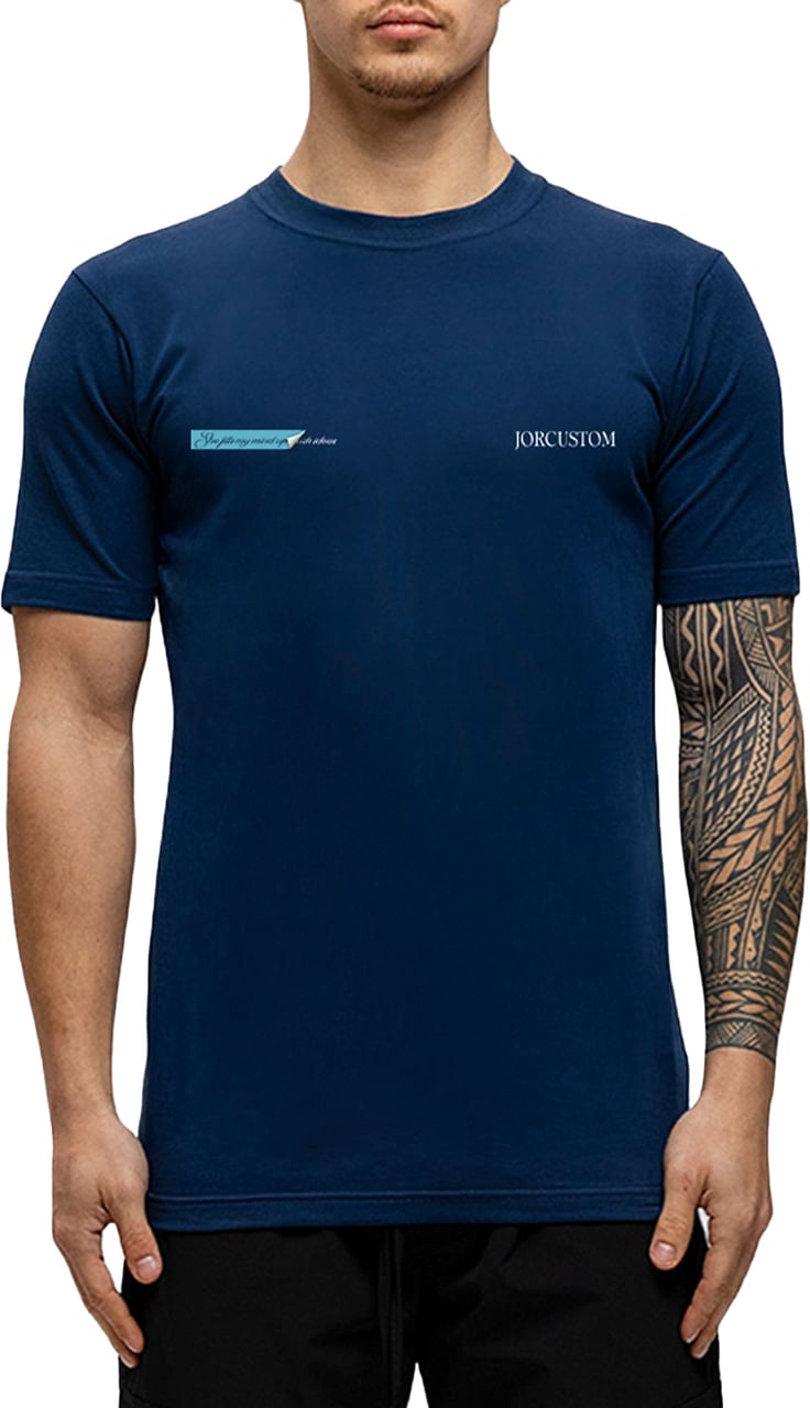 JORCUSTOM AngelTwo Slim Fit T-Shirt Navy Blauw
