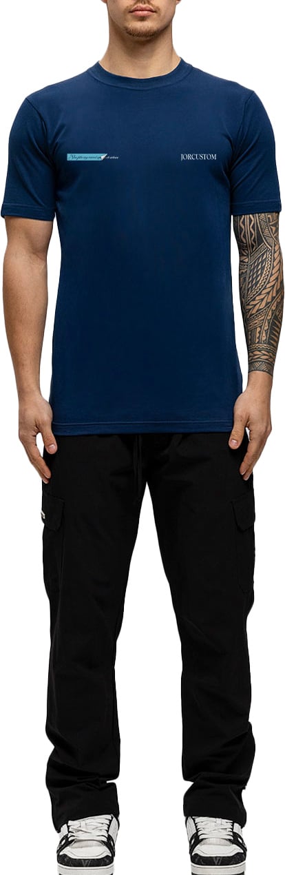 JORCUSTOM AngelTwo Slim Fit T-Shirt Navy Blauw