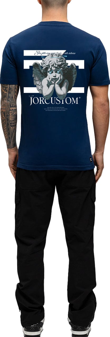 JORCUSTOM AngelTwo Slim Fit T-Shirt Navy Blauw