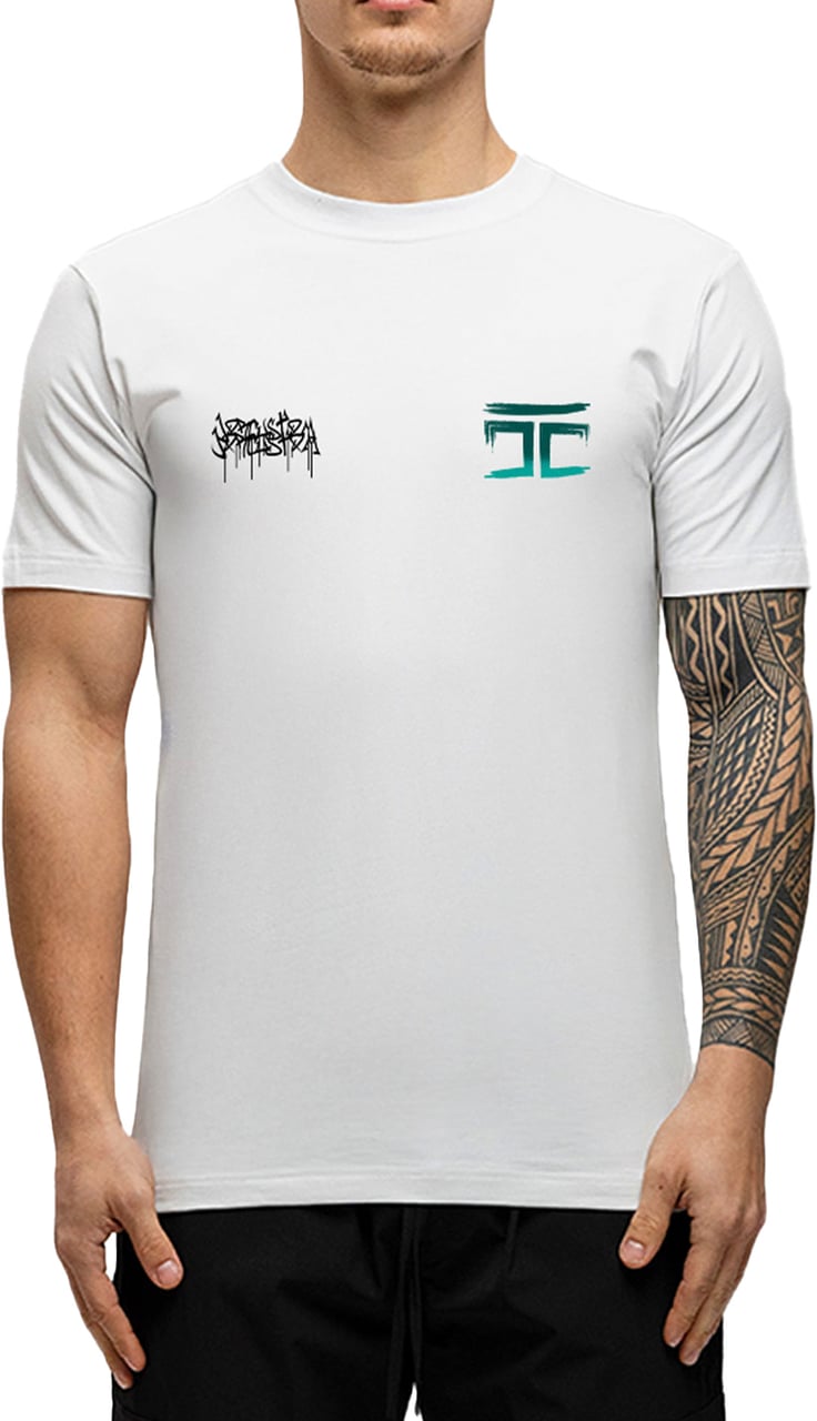 JORCUSTOM Graffiti Slim Fit T-Shirt White Wit