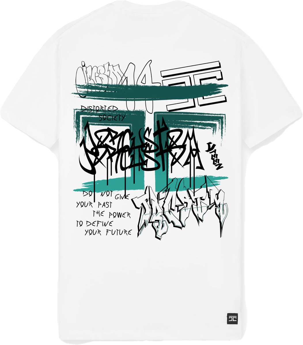 JORCUSTOM Graffiti Slim Fit T-Shirt White Wit
