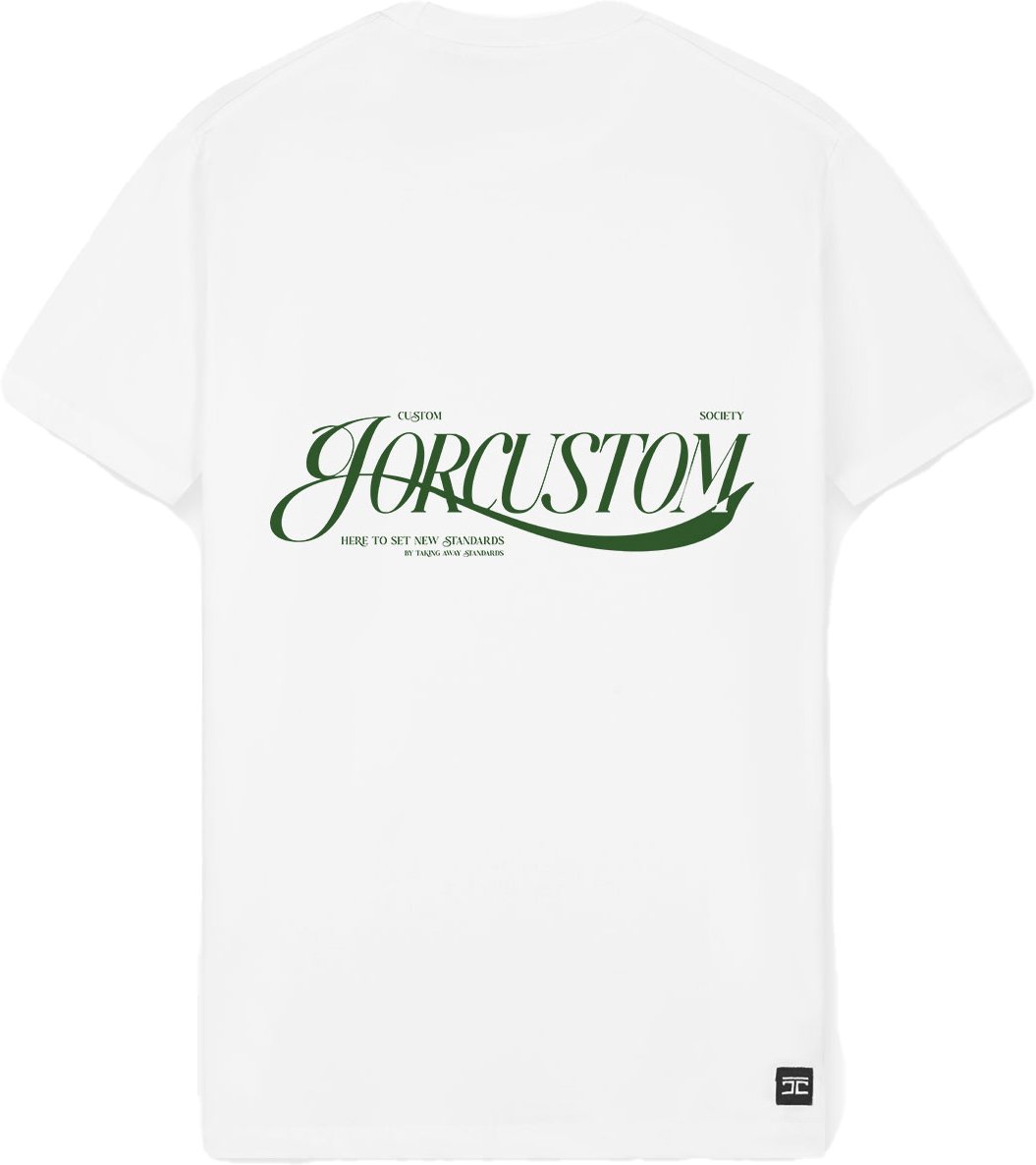 JORCUSTOM Script Slim Fit T-Shirt White Wit