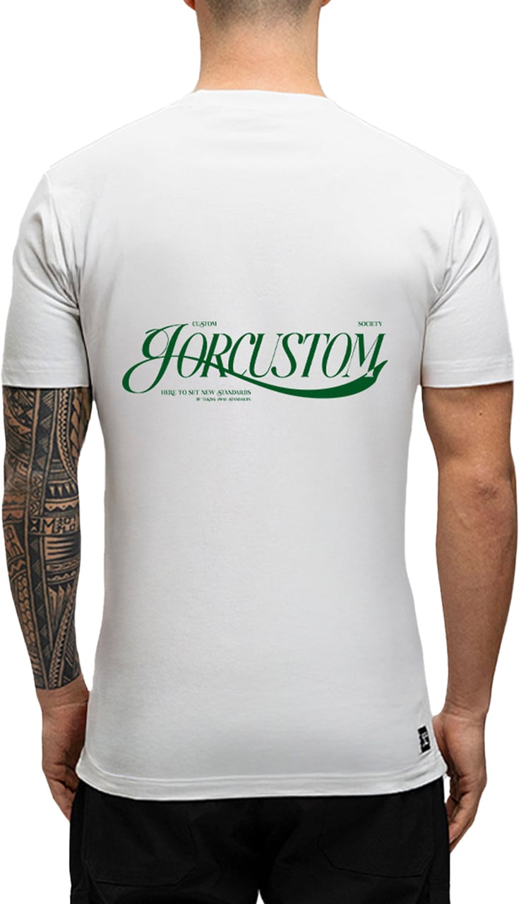 JORCUSTOM Script Slim Fit T-Shirt White Wit