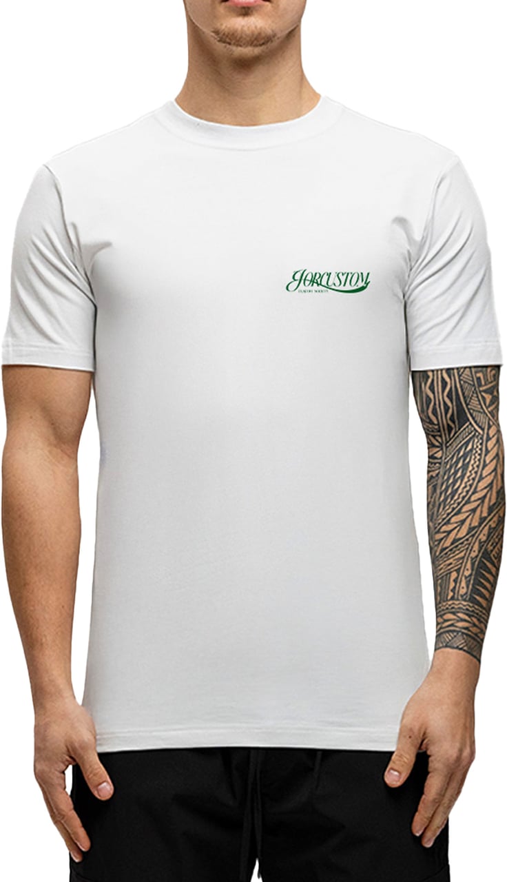 JORCUSTOM Script Slim Fit T-Shirt White Wit