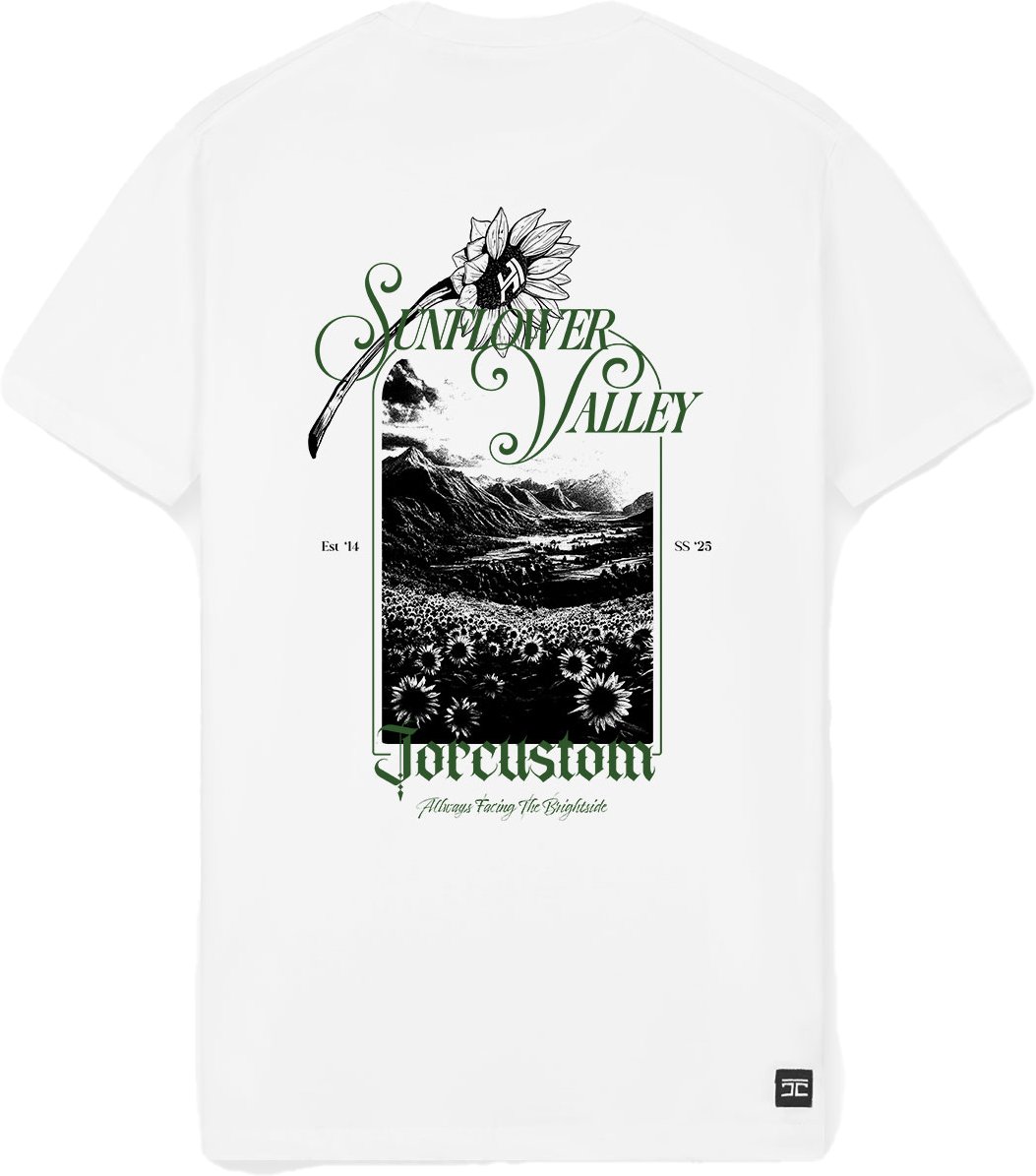 JORCUSTOM Sunflower Slim Fit T-Shirt White Wit