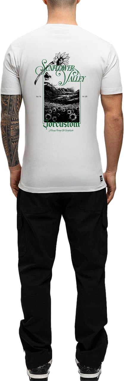 JORCUSTOM Sunflower Slim Fit T-Shirt White Wit