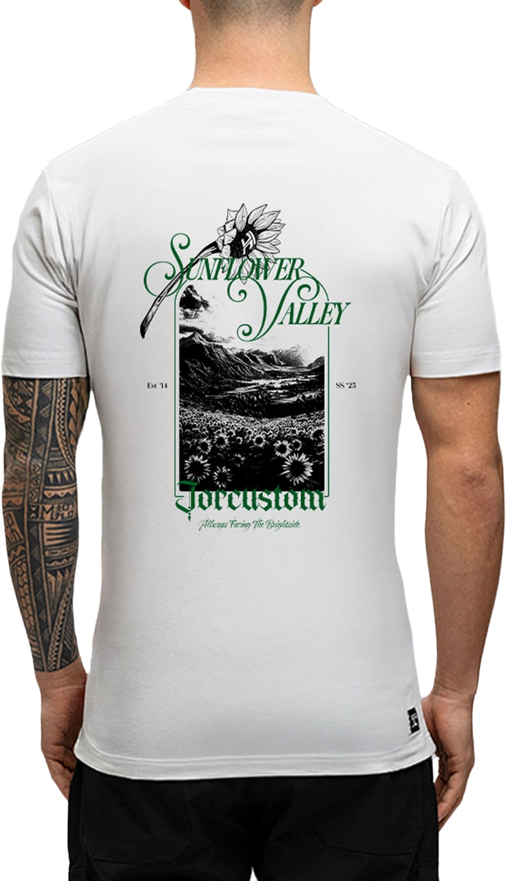 JORCUSTOM Sunflower Slim Fit T-Shirt White Wit