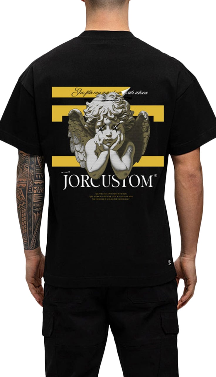 JORCUSTOM AngelTwo Loose Fit T-Shirt Black Zwart