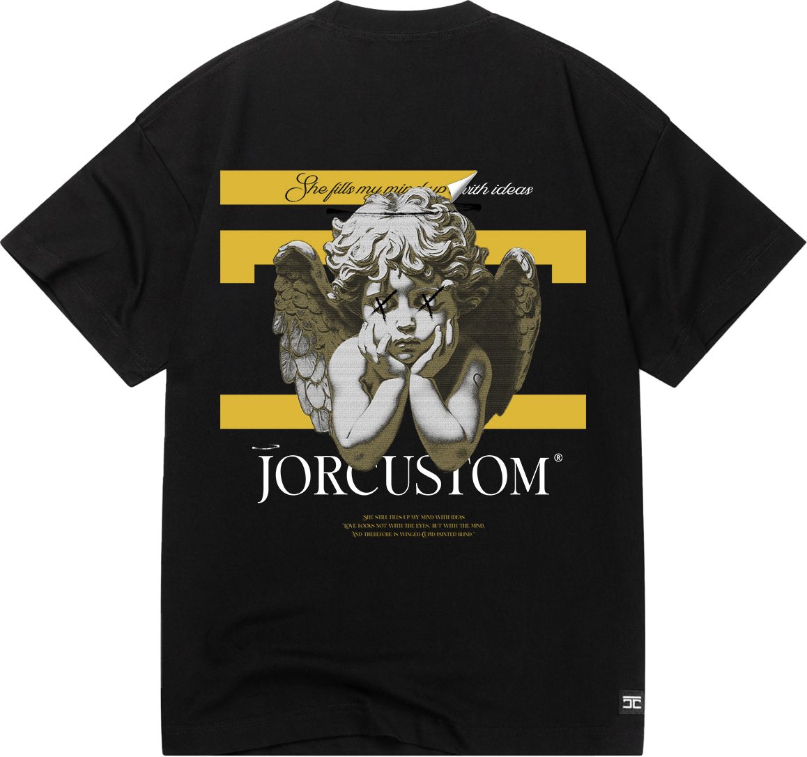 JORCUSTOM AngelTwo Loose Fit T-Shirt Black Zwart