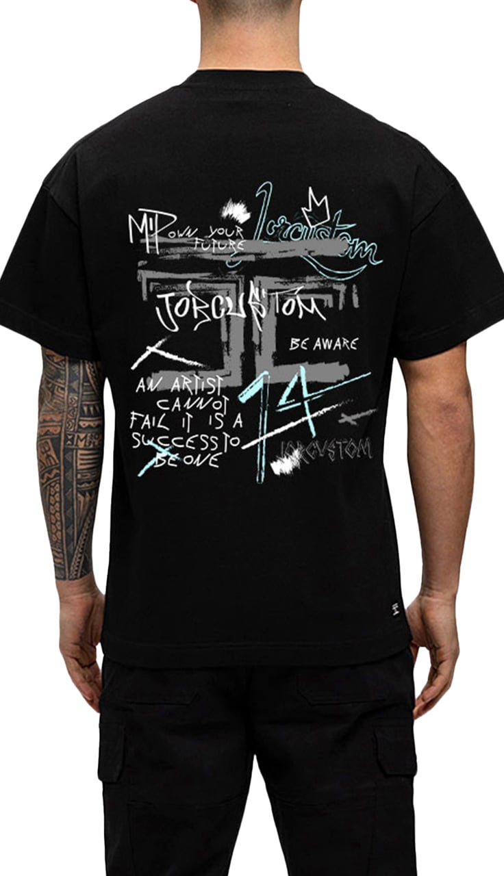 JORCUSTOM Artist Loose Fit T-Shirt Black Zwart