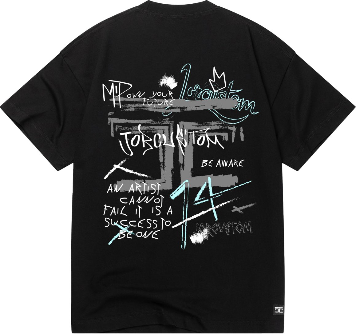 JORCUSTOM Artist Loose Fit T-Shirt Black Zwart