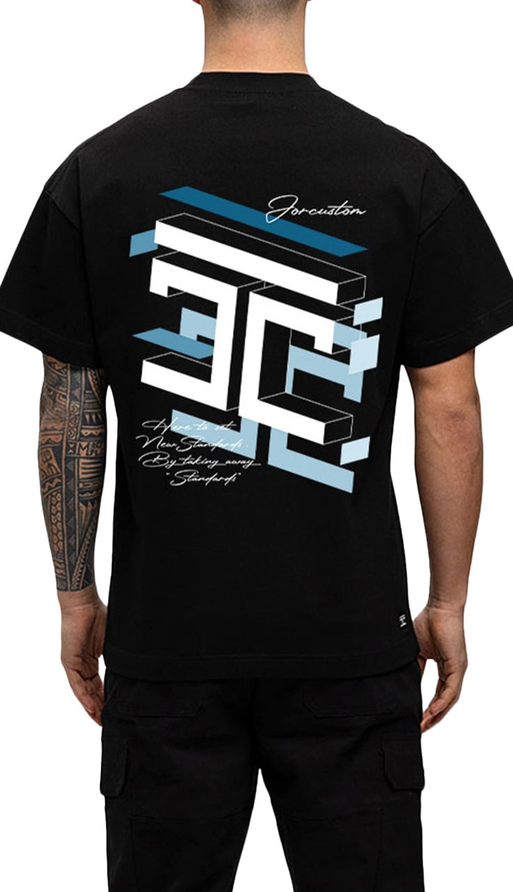 JORCUSTOM Assembly Loose Fit T-Shirt Black Zwart
