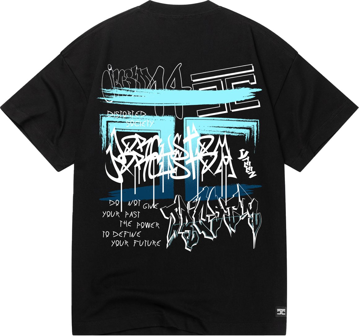 JORCUSTOM Graffiti Loose Fit T-Shirt Black Zwart