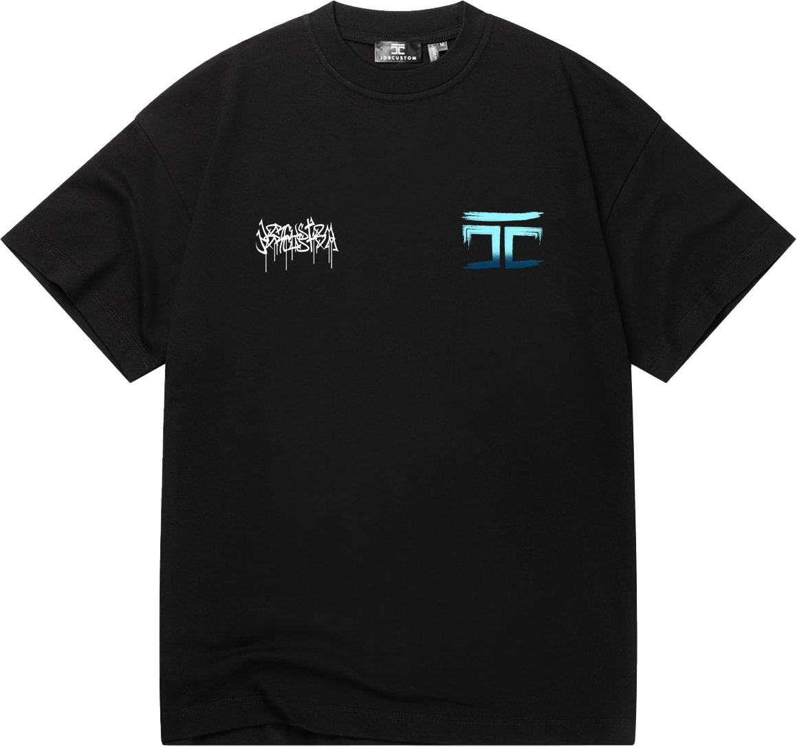 JORCUSTOM Graffiti Loose Fit T-Shirt Black Zwart