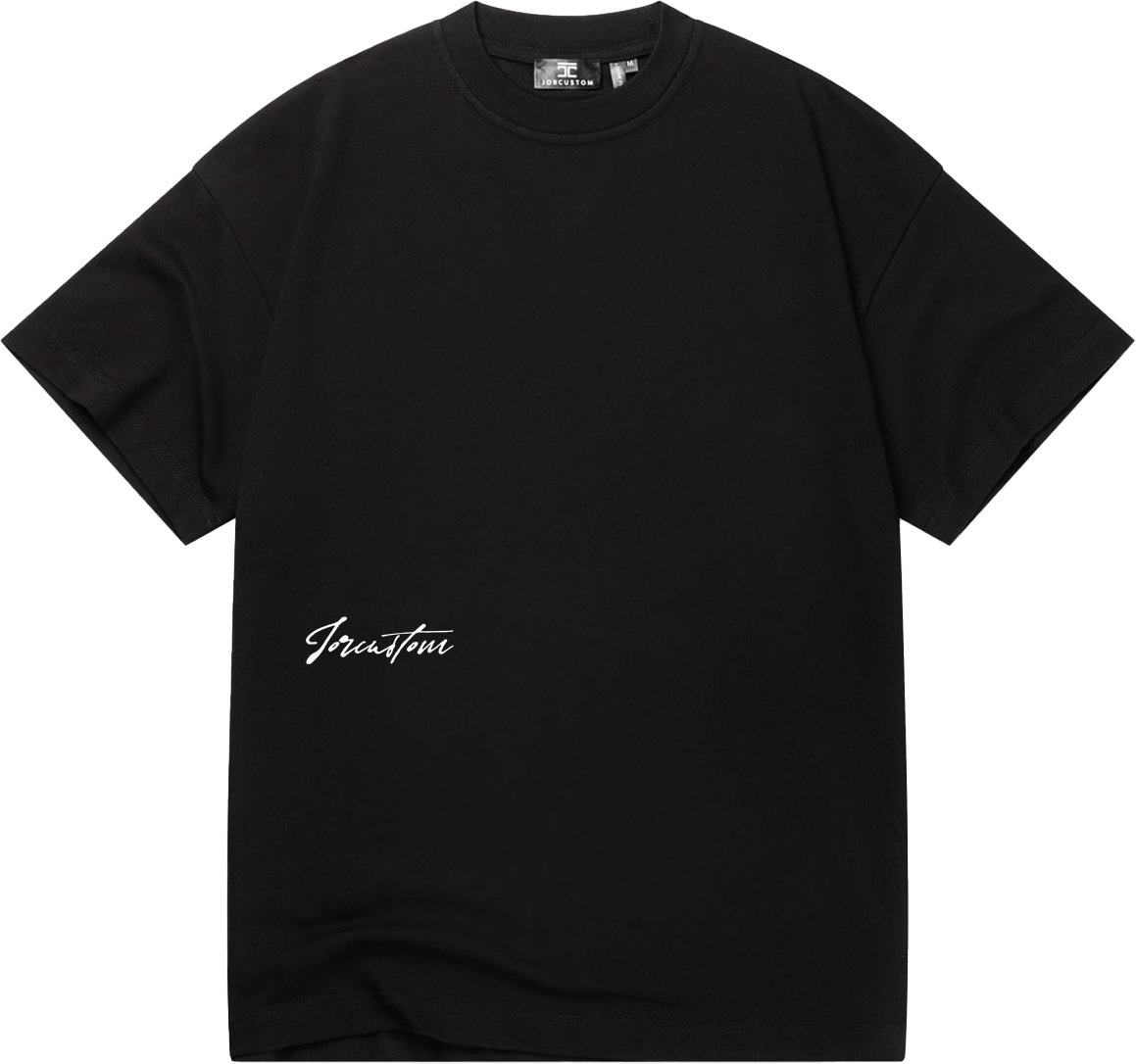 JORCUSTOM Outline Loose Fit T-Shirt Black Zwart